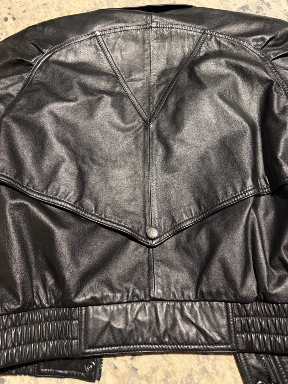 Vintage Wilsons Leather Black Cropped Leather Jacket XS Fits S/M Oversized 90s - Picture 12 of 14